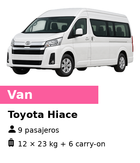 Van Toyota Hiace para traslados